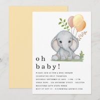 Neutrale Babydusche für niedliche Elefanten