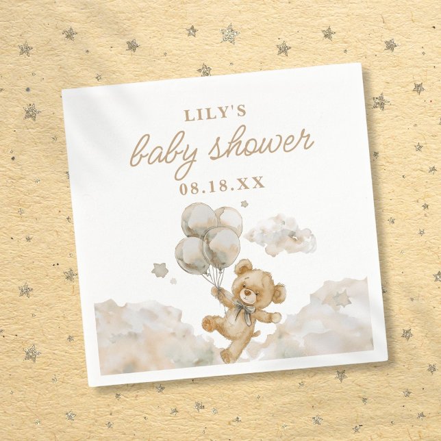Neutrale Babydusche für niedliches Vorwartegeschle Serviette (Cute Bearly Wait Gender Neutral Baby Shower Napkins)