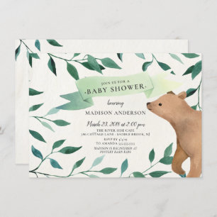 Neutrale Babydusche für Waldbeere Einladung