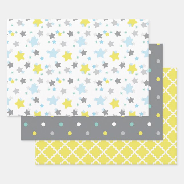 Neutrale Babydusche Geschenkpapier Set (Set)