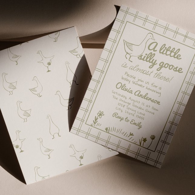 Neutrale Babydusche mit Albernem Gänsegeschlecht Einladung (Von Creator hochgeladen)