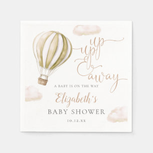 Neutrale Babydusche mit Heißluftballon Serviette