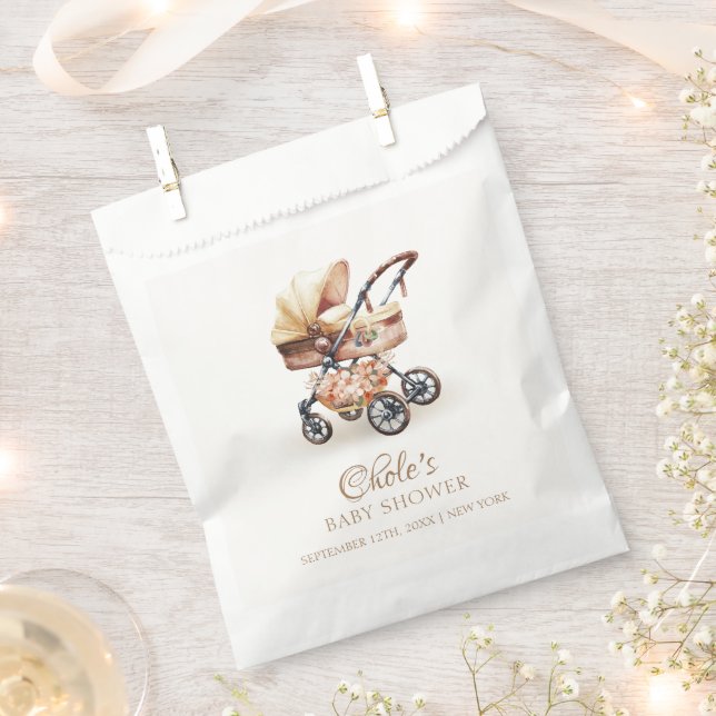 Neutrale Babydusche von Boho Floral Stroller Geschenktütchen (Ausgeschnitten)