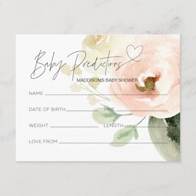 Neutrale Babyduschenkarte für das Blütengeschlecht Begleitkarte (Vorderseite)