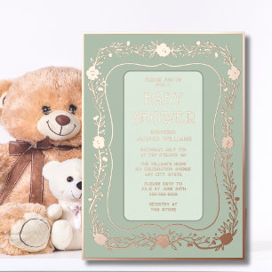 Neutrale Babyduschfolie Folieneinladung