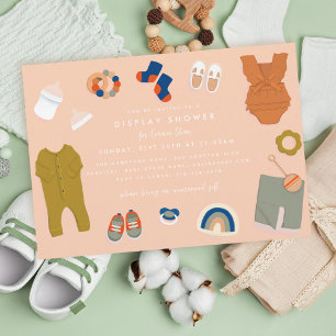 Neutrale Babygeschenke - Display-Dusche Einladung