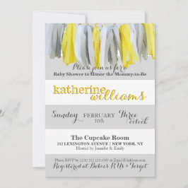 Neutrale Babyparty-Einladungs-Quasten-Girlande Einladung