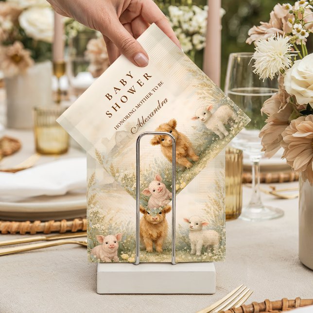 Neutrale Babyparty Farmfreunde Serviette (Von Creator hochgeladen)