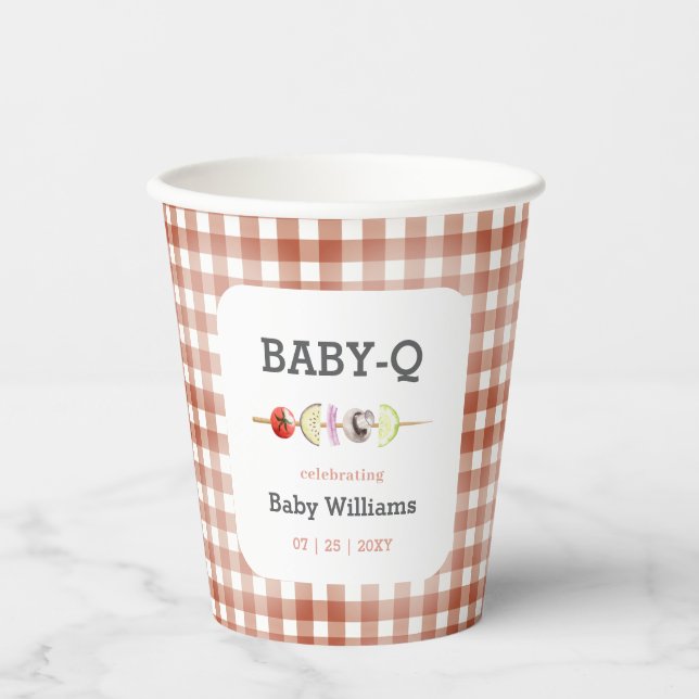 Neutrale BabyQ GRILLEN Baby Shower Pappbecher (Vorderseite)