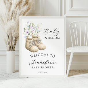 Neutrale Babyschuh-Babyparty-Willkommensgruß Poster