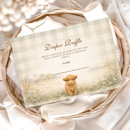 Neutrale Bauernhoftiere Windel-Raffle Begleitkarte