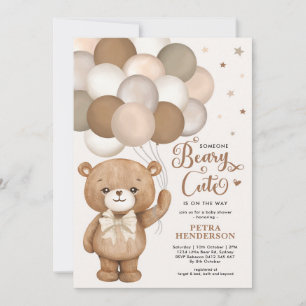Neutrale Beary Niedlich Teddy Bear Baby Shower I Einladung