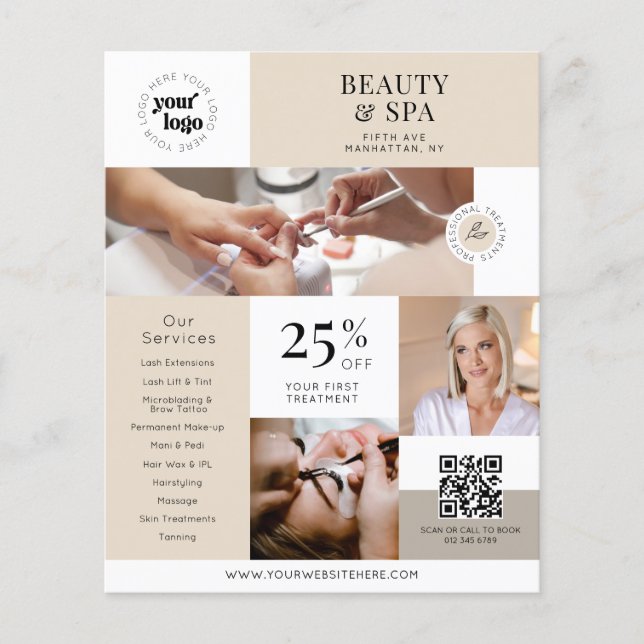 Neutrale Beauty Business Services Werbematerial Flyer (Vorne)