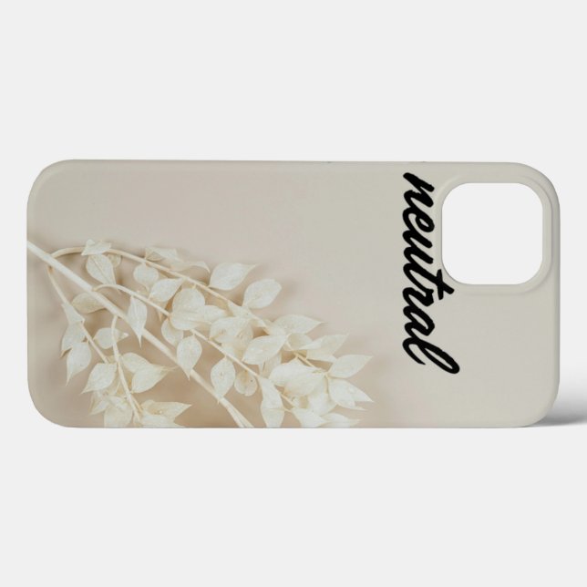 Neutrale beige Blumen-Ästhetik iPhone 13 Hülle (Rückseite (Horizontal))