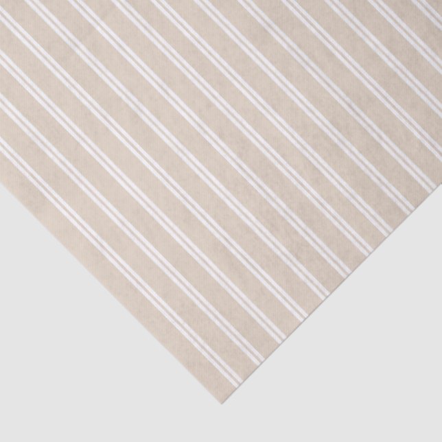 Neutrale beige Streifen Seidenpapier (Detail)