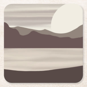 Neutrale Bergsee-Landschaft- Rechteckiger Pappuntersetzer