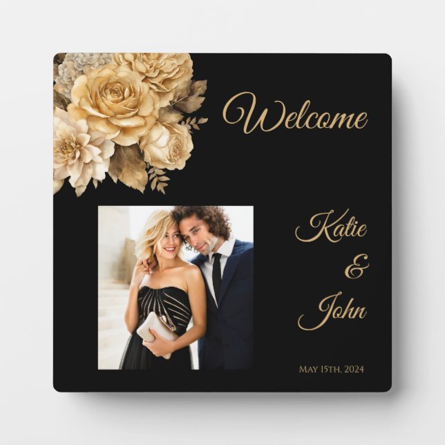 Neutrale Blume Bouquet-Wedding- Fotoplatte (Vorderseite)