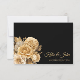 Neutrale Blume Bouquet-Wedding- RSVP Karte