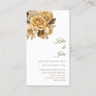 Neutrale Blume Bouquet-White Rette unser Datum- Visitenkarte