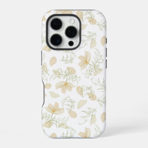 Neutrale Blume Nahtloses Muster iPhone 16 Pro Hülle