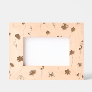Neutrale Blumen Holz Geätzte Rahmen