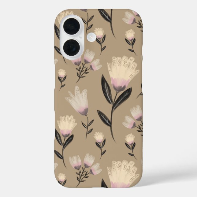 Neutrale Blumen iPhone-Hülle | Moderne Soft-Blush- Case-Mate iPhone Hülle (Rückseite)