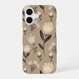 Neutrale Blumen iPhone-Hülle | Moderne Soft-Blush- iPhone 16 Hülle