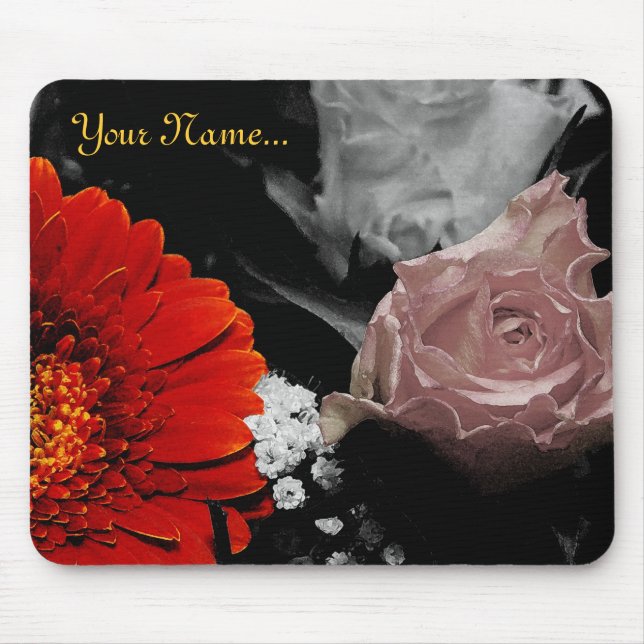 Neutrale Blumendesign Mousepad (Vorne)
