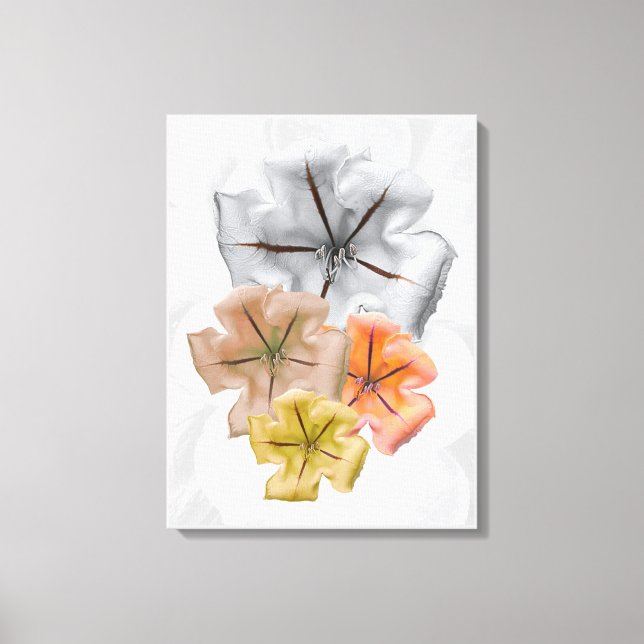 Neutrale Blumenmuster Leinwanddruck (Vorderseite)