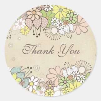 Neutrale Blüten Weiße Geschenk Danke Label Aufkleb Runder Aufkleber