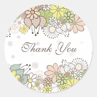 Neutrale Blüten Weiße Geschenk Danke Label Aufkleb Runder Aufkleber