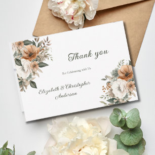 Neutrale Blütenhochzeit Dankeskarte