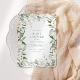 Neutrale Blütenpflanzendusche Einladung