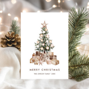 Neutrale Bohemian-Weihnachtstanne Grußkarte Feiertagskarte