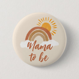Neutrale Bohemische Mama als Babydusche Button