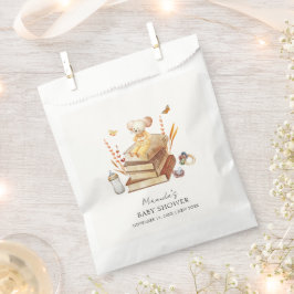 Neutrale Boho Book Mouse Babydusche Geschenktütchen