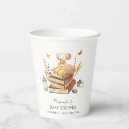 Neutrale Boho Book Mouse Babydusche Pappbecher