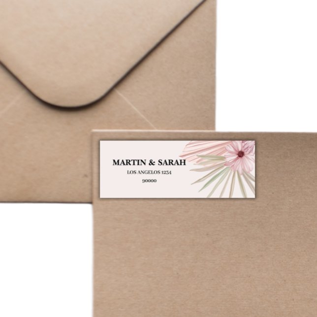 Neutrale Boho-Botanische Hochzeits-Rücksende-Adres (Von Creator hochgeladen)