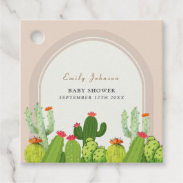 Neutrale Boho Cactus Arch Baby Shower Geschenkanhänger