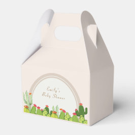 Neutrale Boho Cactus Arch Baby Shower Geschenkschachtel