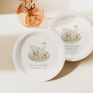 Neutrale Boho-Kinderzimmer-Baby-Party Pappteller