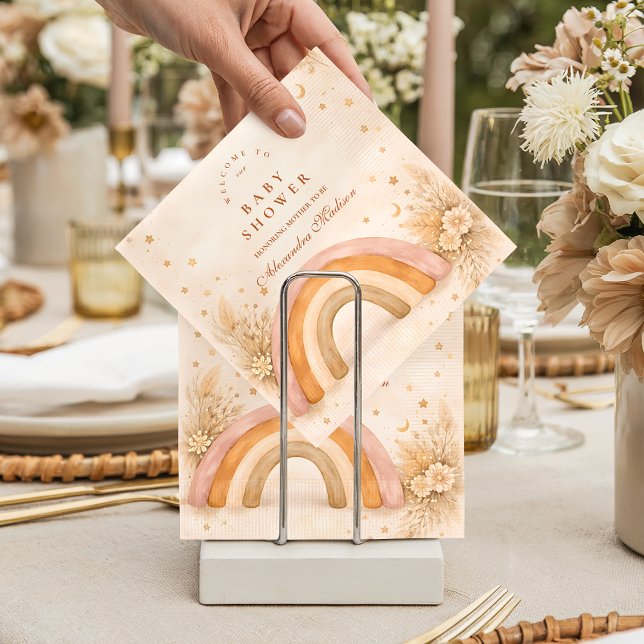 Neutrale Boho-Regenbogen-Baby-Party Serviette (Von Creator hochgeladen)