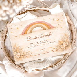 Neutrale Boho-Regenbogen-Windel-Verlosung Begleitkarte