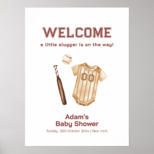 Neutrale Boho-Schläger Baseball-Baby-Shower-Willko Poster