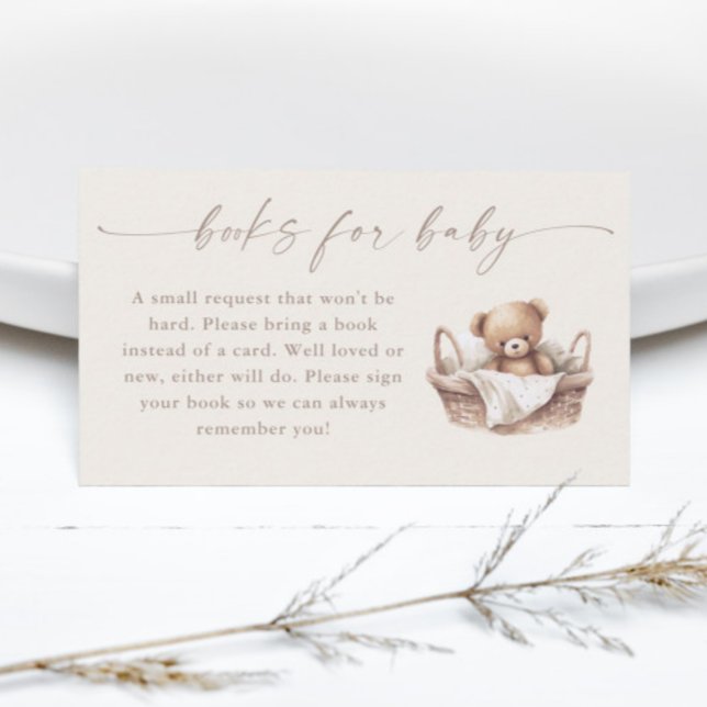 Neutrale Boho Teddy Bear Baby Shower Books für Bab Begleitkarte (Gender Neutral Teddy Bear Boho Baby Shower Books for Baby Enclosure Cards.)