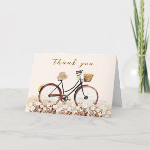 Neutrale Bonjour Bébé Floral Fahrrad Baby-Party-Ei Dankeskarte