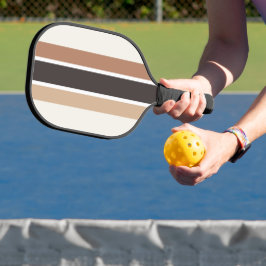 Neutrale braune und beige Streifen  Pickleball Schläger