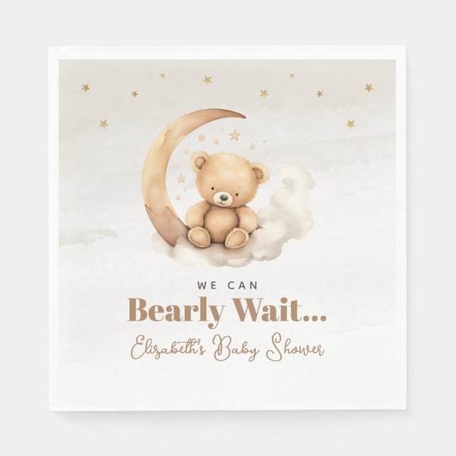 Neutrale Braunteddybärdusche Serviette (Vorderseite)