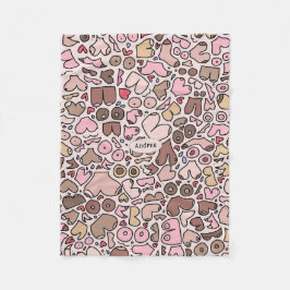 neutrale Brustpatrone Fleecedecke