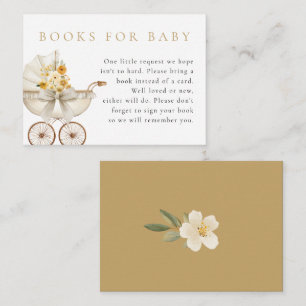 Neutrale Bücher für Baby-Karte Elfenbein & Goldene Begleitkarte